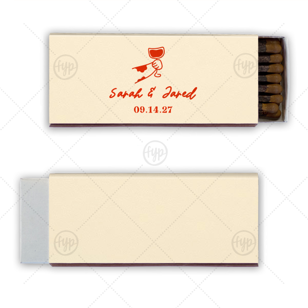 Toasting Hands Wedding Matches Cigar Matchbox (Foil)
