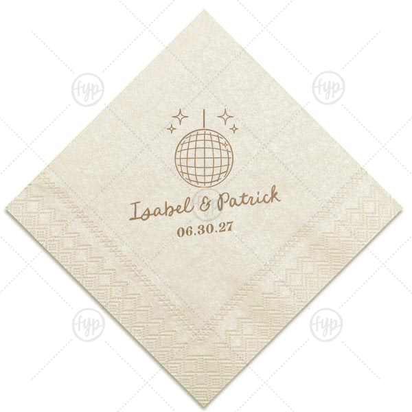 Groovy Glitz Wedding Napkin Cocktail Napkin (Foil)
