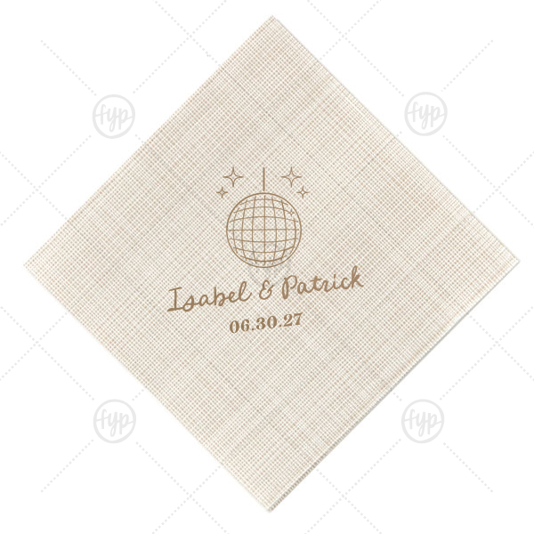 Groovy Glitz Wedding Napkin Cocktail Napkin (Foil)