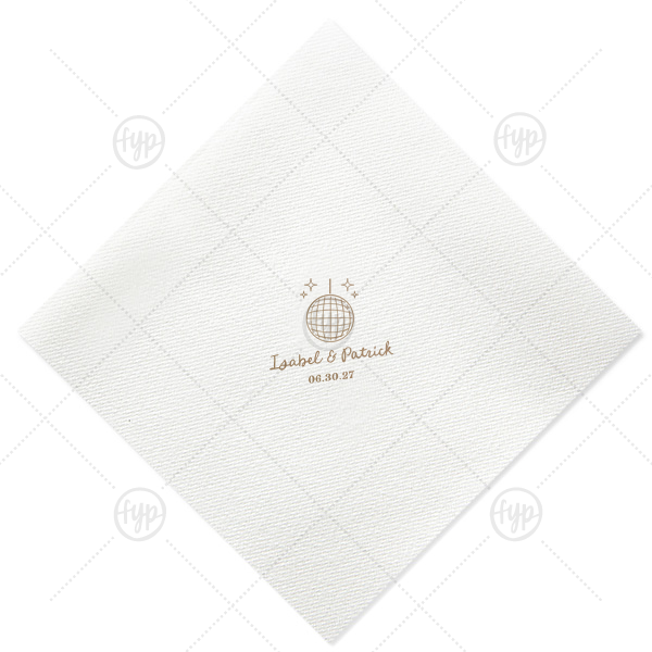 Groovy Glitz Wedding Napkin Extra-Large Dinner Napkin (Foil)