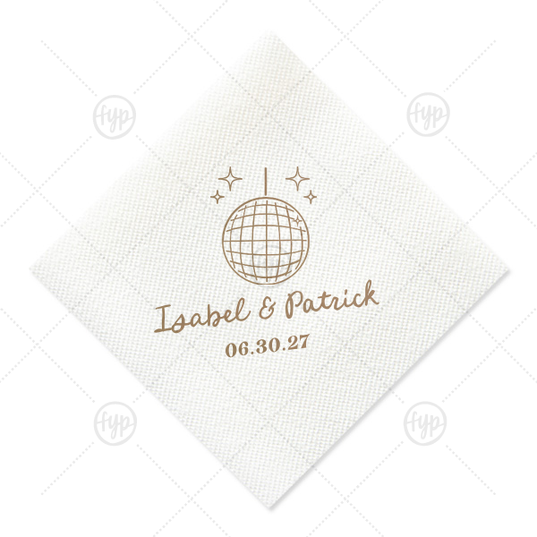 Groovy Glitz Wedding Napkin Petite Cocktail Napkin (Foil)
