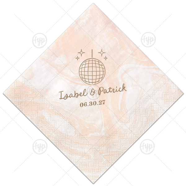 Groovy Glitz Wedding Napkin Cocktail Napkin (Foil)