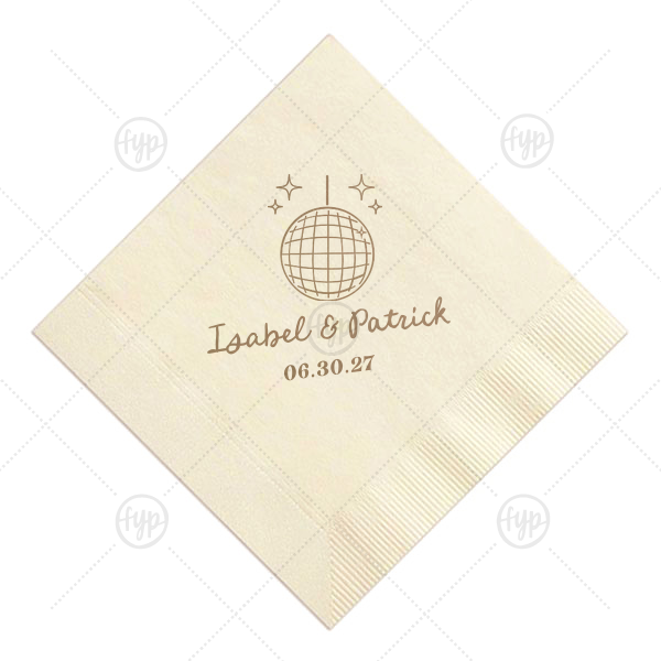 Groovy Glitz Wedding Napkin Cocktail Napkin (Foil)