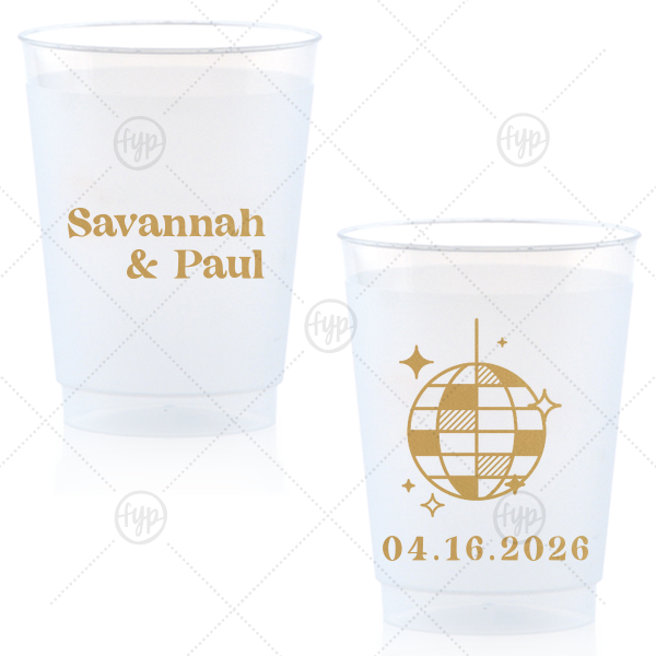 Retro Wedding Disco Ball Cup 10-oz. Frosted Cup (Ink)