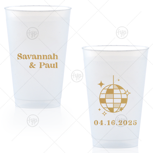 Retro Wedding Disco Ball Cup 14-oz. Frosted Cup (Ink)