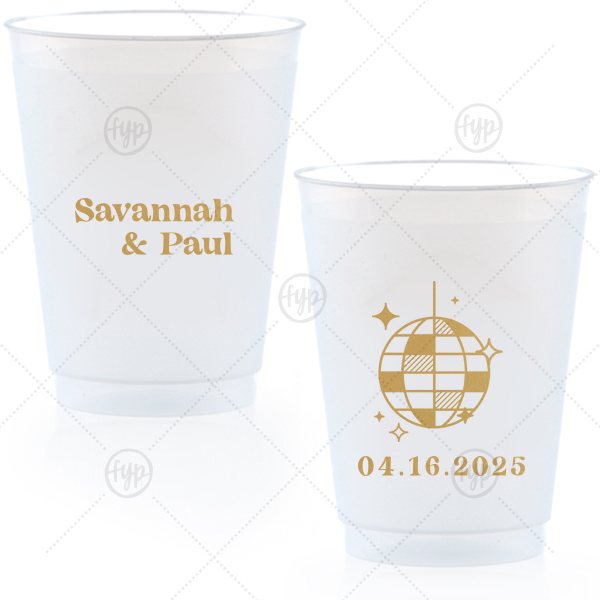 Retro Wedding Disco Ball Cup 16-oz. Frosted Cup (Ink)