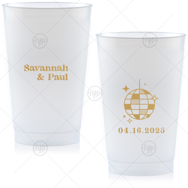 Retro Wedding Disco Ball Cup 24-oz. Frosted Cup (Ink)