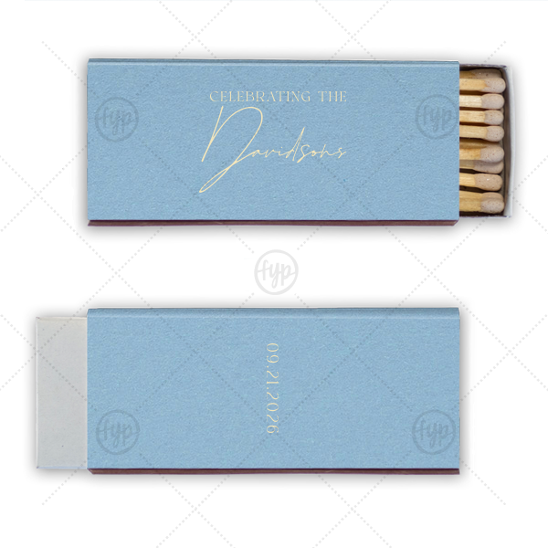 Boho Terracotta Wedding Date Matchbox Candle Matchbox (Foil)