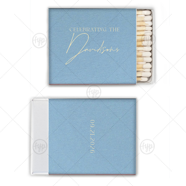 Boho Terracotta Wedding Date Matchbox Square Matchbox (Foil)