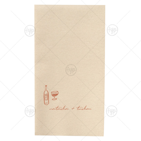 Boho Terracotta Line Art Wedding Guest Hand Towel Paper Guest Towel (Foil)