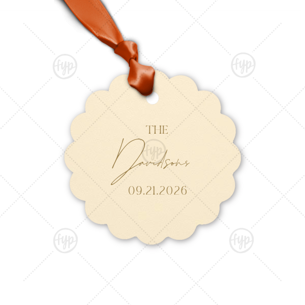Boho Terracotta Wedding Date Gift Tag Letterpress Petal Gift Tag