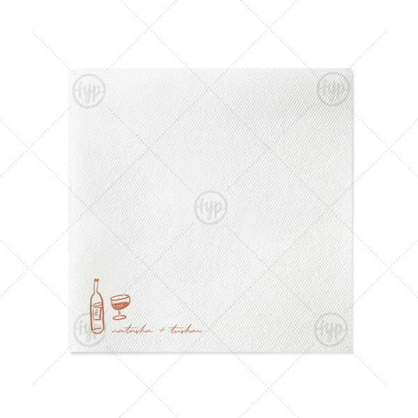 Boho Terracotta Line Art Wedding Napkin Dinner Napkin (Foil)