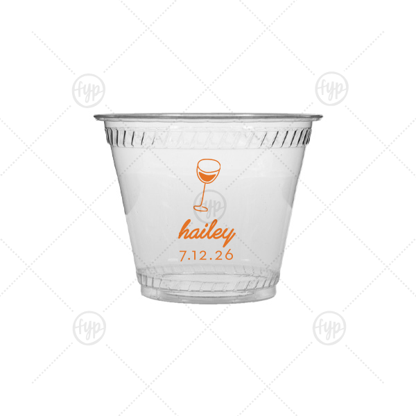 Minimal Bridal Shower Cup 9-oz. Soft Plastic Cup (Ink)