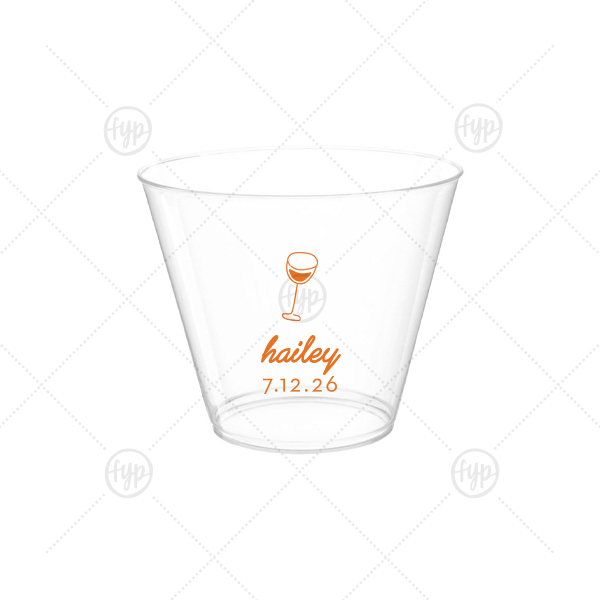 Minimal Bridal Shower Cup 9-oz. Hard Plastic Cup (Ink)