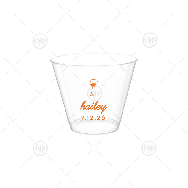Minimal Bridal Shower Cup 5-oz. Hard Plastic Cup (Ink)