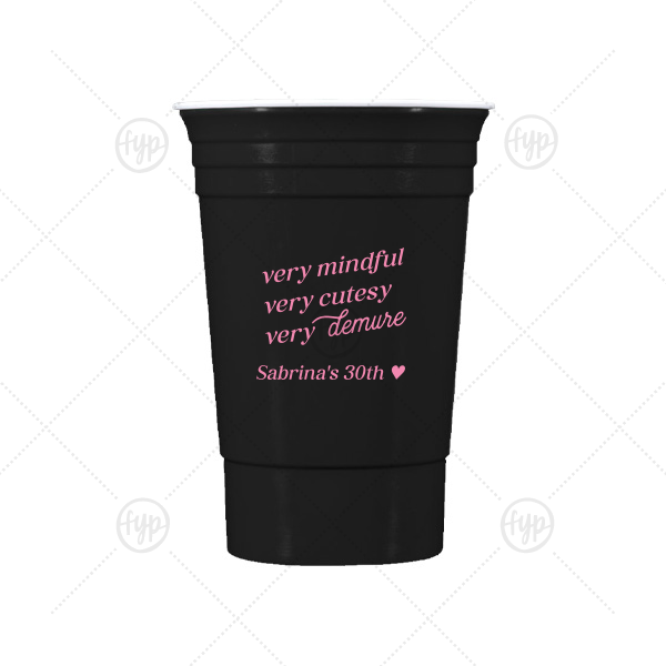 Very Demure Cup 16-oz. Plastic Party Cup (Ink)