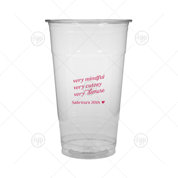 Very Demure Cup 24-oz. Soft Plastic Cup (Ink)