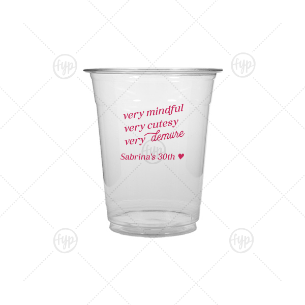 Very Demure Cup 12-oz. Soft Plastic Cup (Ink)