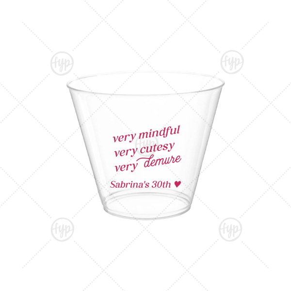 Very Demure Cup 9 oz Hard Plastic Cup