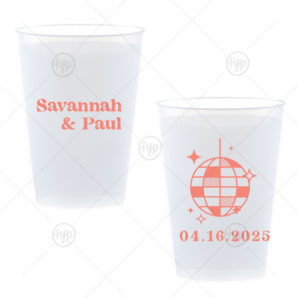 Retro Wedding Disco Ball Cup 8-oz. Frosted Cup (Ink)