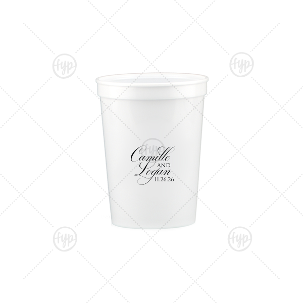 Elegant Swirl Script Names Cup 12-oz. Stadium Cup (Ink)