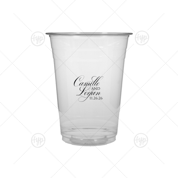 Elegant Swirl Script Names Cup 16-oz. Soft Plastic Cup (Ink)