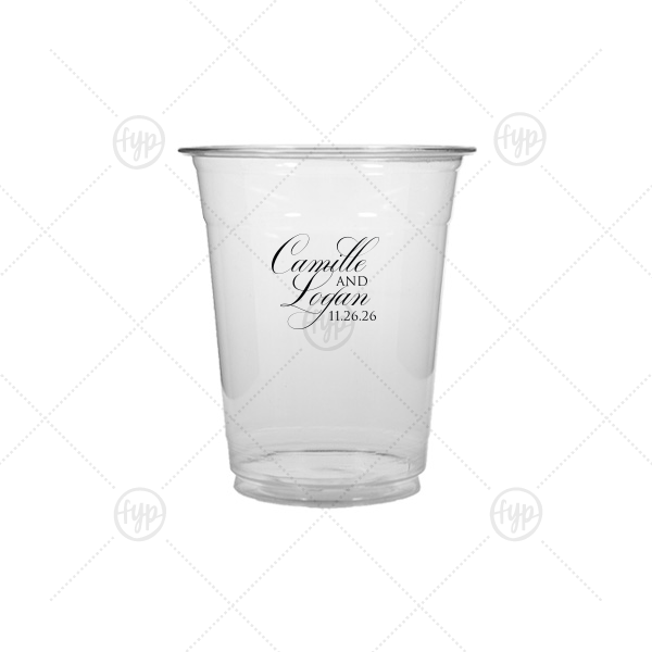 Elegant Swirl Script Names Cup 12-oz. Soft Plastic Cup (Ink)