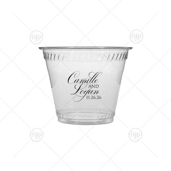 Elegant Swirl Script Names Cup 9-oz. Soft Plastic Cup (Ink)