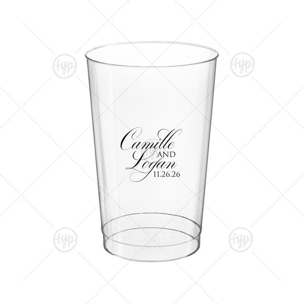 Elegant Swirl Script Names Cup 12-oz. Hard Plastic Cup (Ink)