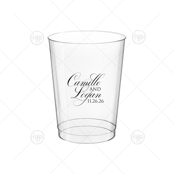 Elegant Swirl Script Names Cup 10-oz. Hard Plastic Cup (Ink)