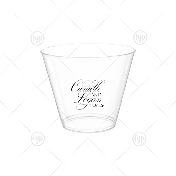 Elegant Swirl Script Names Cup 9-oz. Hard Plastic Cup (Ink)
