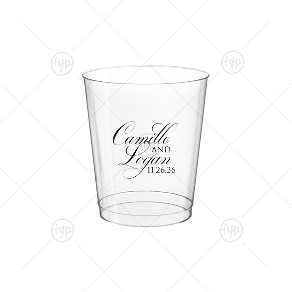 Elegant Swirl Script Names Cup 8-oz. Hard Plastic Cup (Ink)