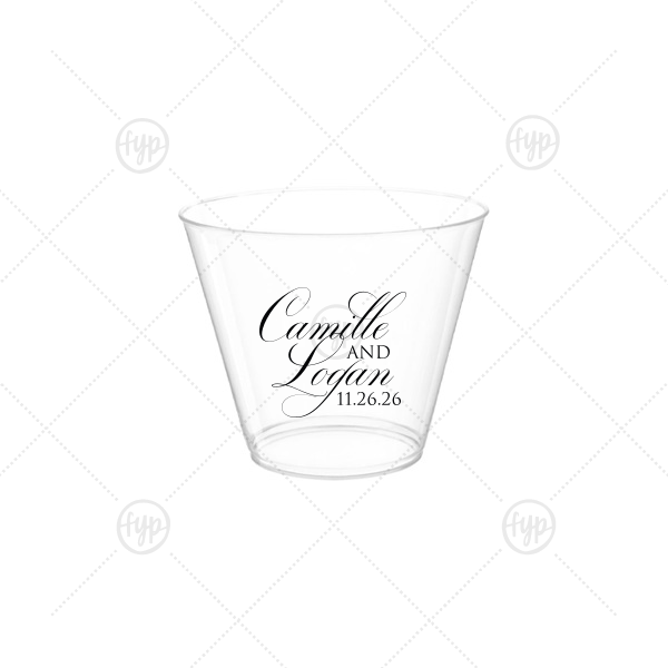 Elegant Swirl Script Names Cup 5-oz. Hard Plastic Cup (Ink)