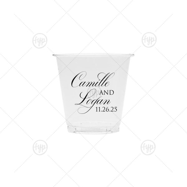 Elegant Swirl Script Names Cup 3-oz. Soft Plastic Cup (Ink)