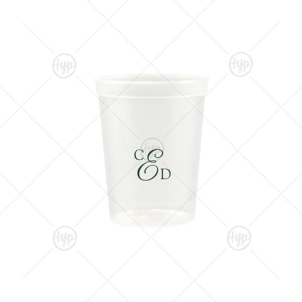 Elegant Monogram Cup 12-oz. Stadium Cup (Ink)