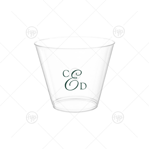 Elegant Monogram Cup 9-oz. Hard Plastic Cup (Ink)