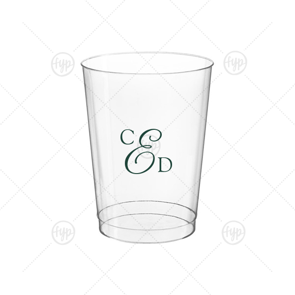 Elegant Monogram Cup 10-oz. Hard Plastic Cup (Ink)