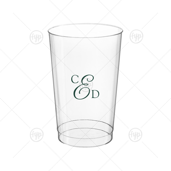 Elegant Monogram Cup 12-oz. Hard Plastic Cup (Ink)