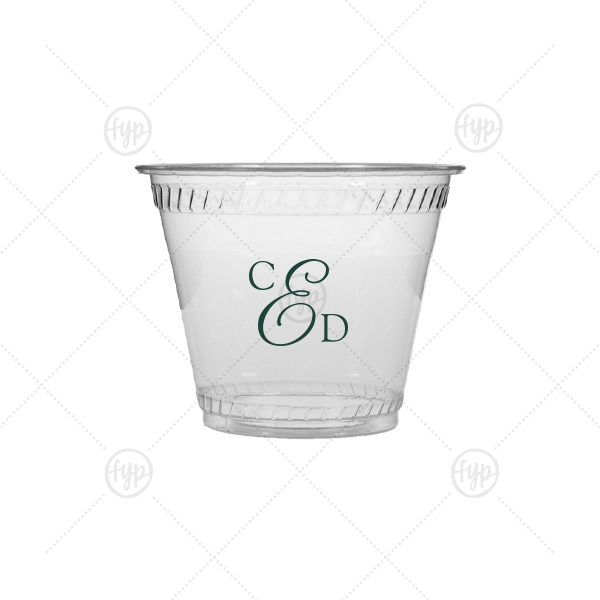 Elegant Monogram Cup 9-oz. Soft Plastic Cup (Ink)