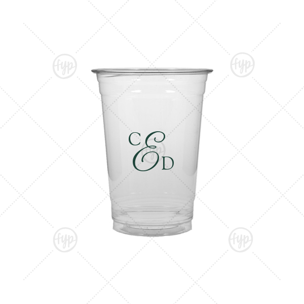 Elegant Monogram Cup 10-oz. Soft Plastic Cup (Ink)