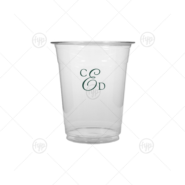 Elegant Monogram Cup 12-oz. Soft Plastic Cup (Ink)