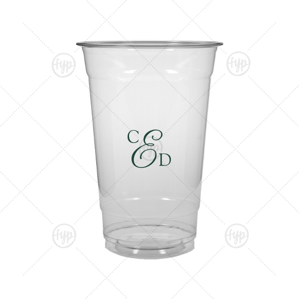 Elegant Monogram Cup 20-oz. Soft Plastic Cup (Ink)