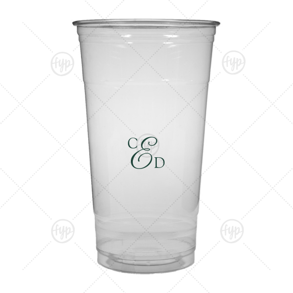 Elegant Monogram Cup 32-oz. Soft Plastic Cup (Ink)