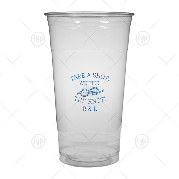 We Tied The Knot Cup 32-oz. Soft Plastic Cup (Ink)
