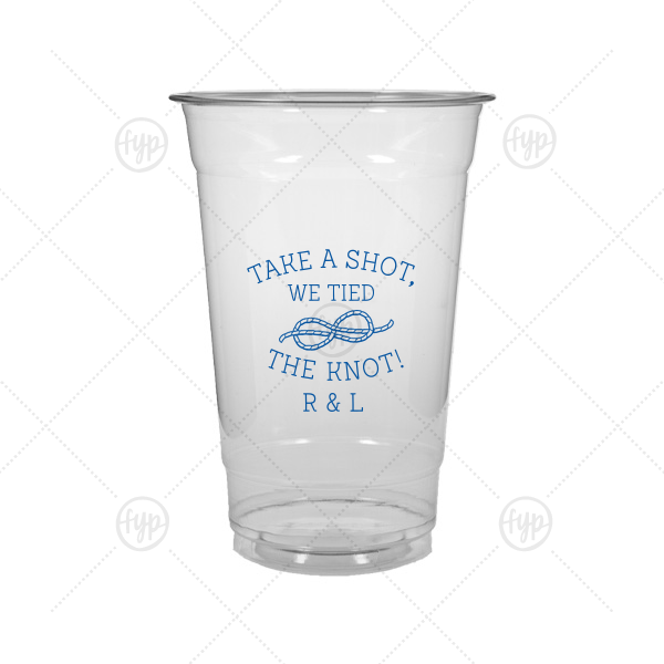 We Tied The Knot Cup 20-oz. Soft Plastic Cup (Ink)
