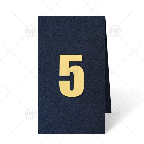 Casual Tall One Layer | ForYourParty's elegant Stardream Navy Euro Table Number with Poptone Mimosa Number Paper Color will make your guests swoon. Personalize your party's theme today.