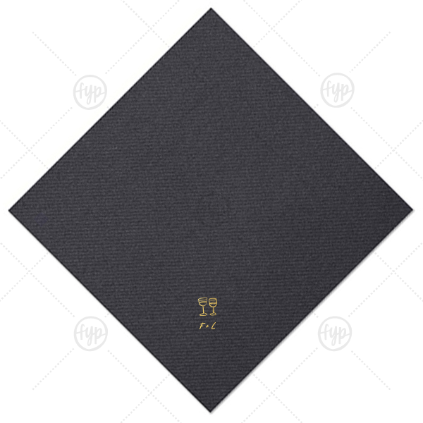 Minimal Wine Glasses Napkin Extra-Large Dinner Napkin (Foil)