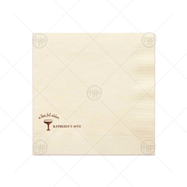 A Tini Bit Older Birthday Napkin Dinner Napkin (Foil)