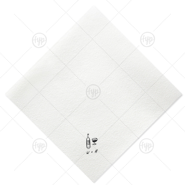 Vino Duo Sketch Napkin Dinner Napkin (Foil)