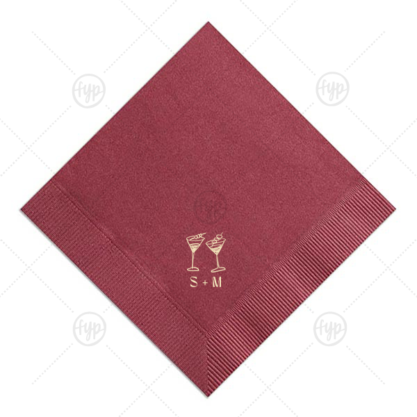Minimal Martini Pair Napkin Luncheon Napkin (Foil)